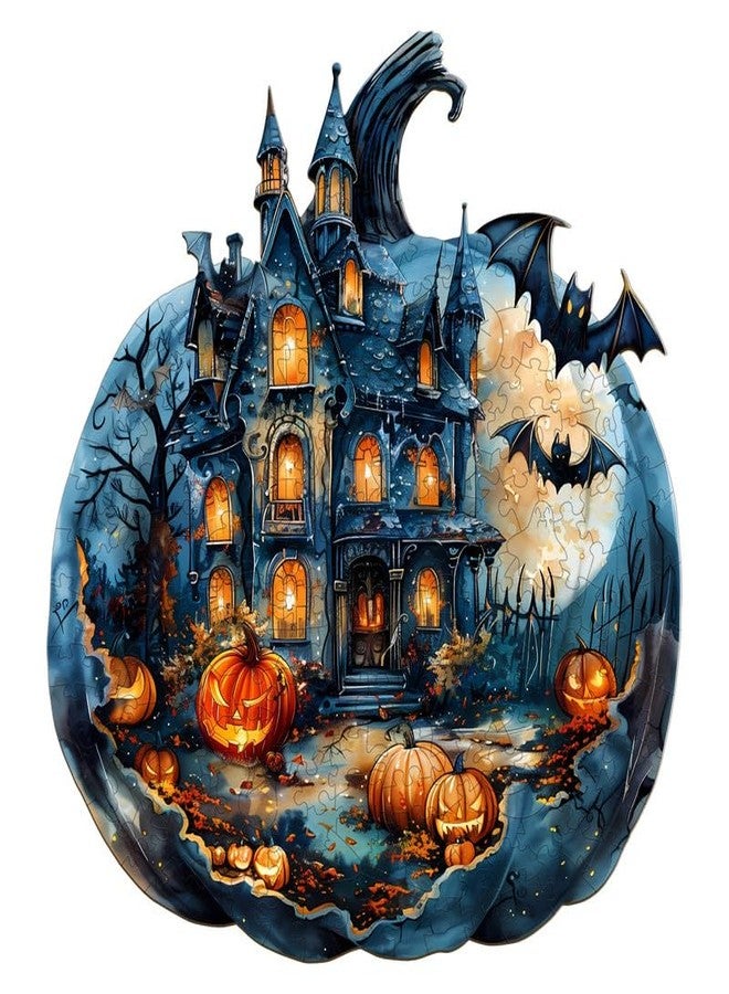 Jigfoxy Wooden Puzzles for Adults, Halloween Pumpkin Wood Puzzle for Adults, Unique Animal-Shaped Wooden Jigsaw Puzzle, Christmas Thanksgiving Gifts for Family and Friends (S-8.5 * 7.8in-100pcs) - Image 1